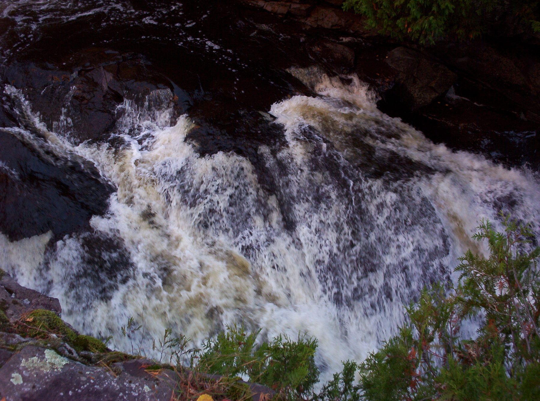 Sturgeon River falls running hard through autumn in the Copper Country